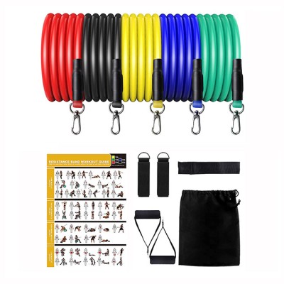 Resistance bands set 11pcs latex resistance bands for indoor and outdoor fitness