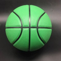 Colorful street basketball basquetebol  custom logo PU leather molten green basketball ball