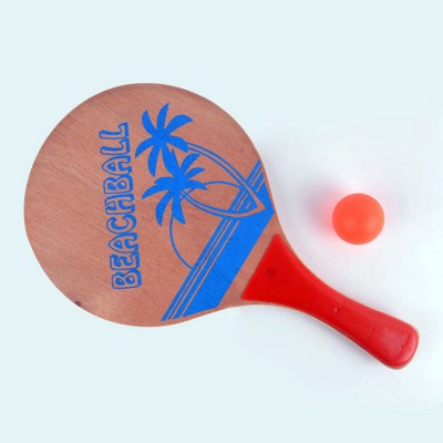 Wholesale Good quality competitive price wooden beach bat and ball Customized Logo Screen printing