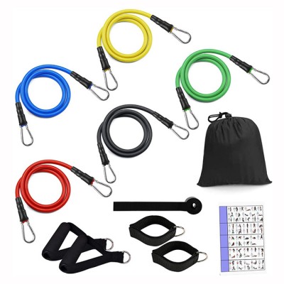 legs arms Workout Resistance Bands Exercise Loops Booty Loop OEM Logo hot selling latex 11pcs Resistance Band and tube set